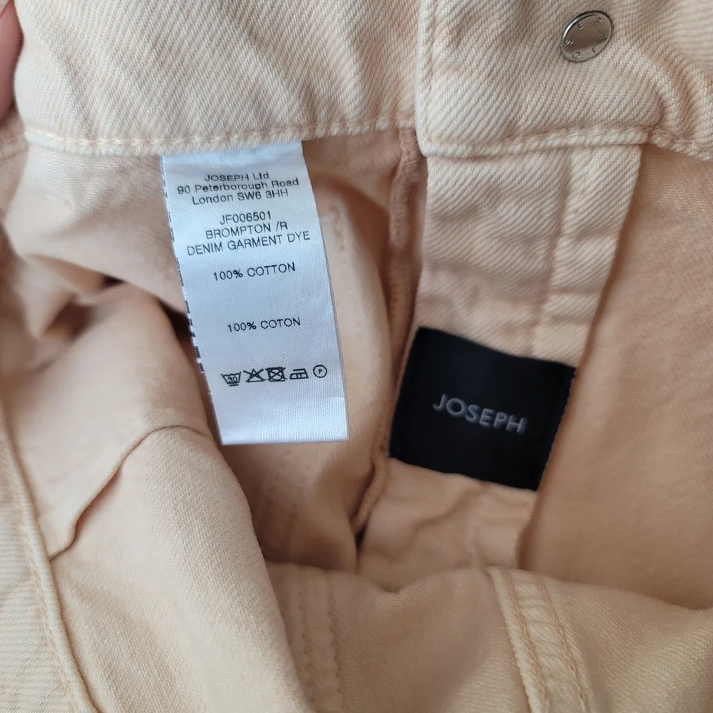 Joseph Brompton Wide Leg High Rise Jeans In Apricot Size 28